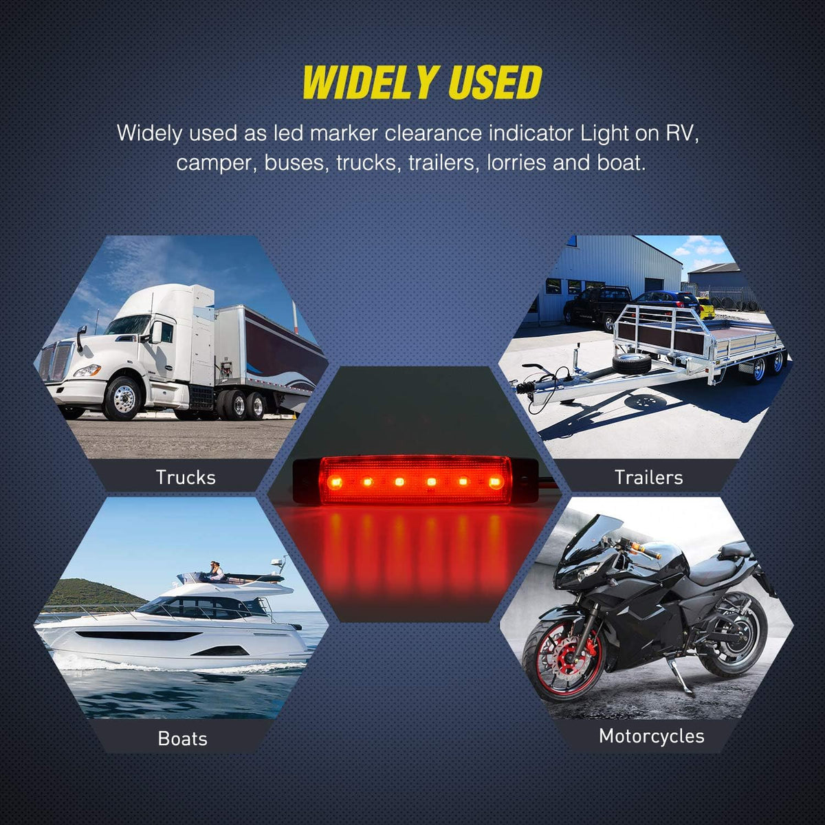 Side Marker Light 30PCS 3.8" Warning Lamps Kit