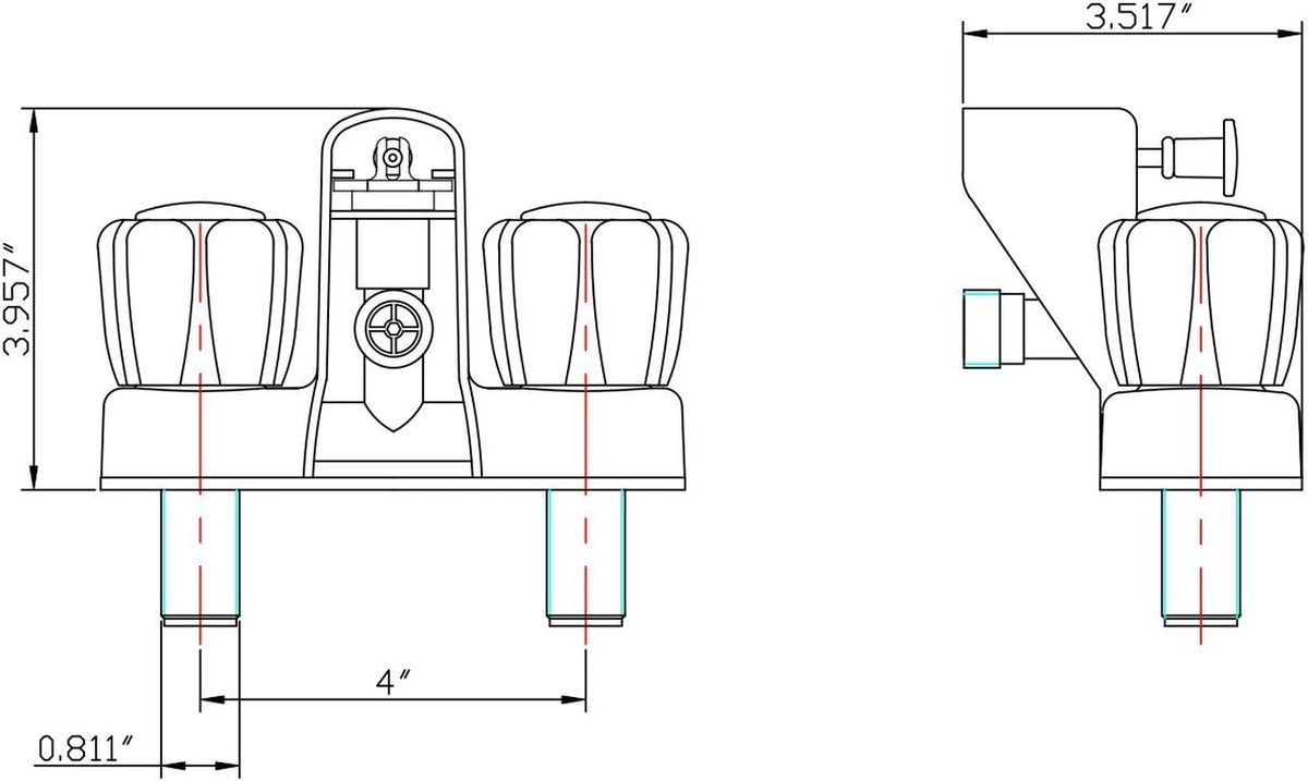 DF-SA110S-BQ RV Tub and Shower Diverter (Bisque)