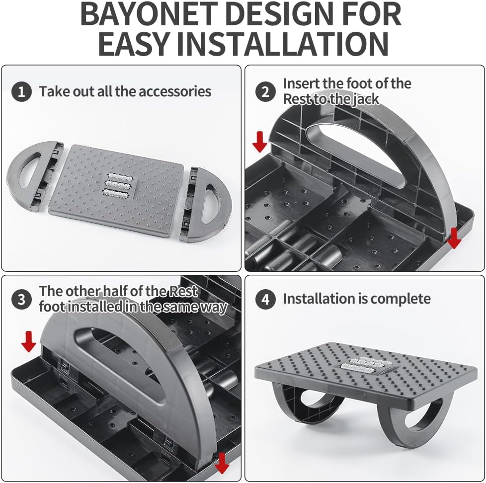 Ergonomic Under Desk Foot Rest – Adjustable Office Foot Stool for Work & Home