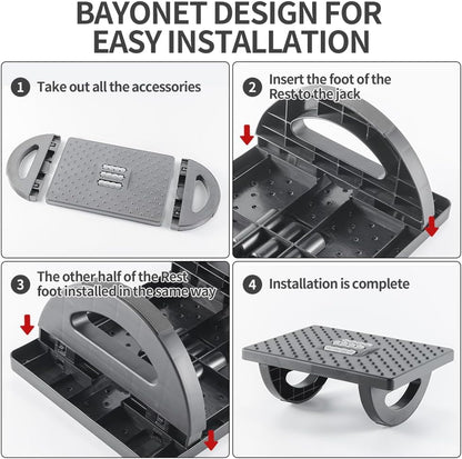 Ergonomic Under Desk Foot Rest – Adjustable Office Foot Stool for Work & Home