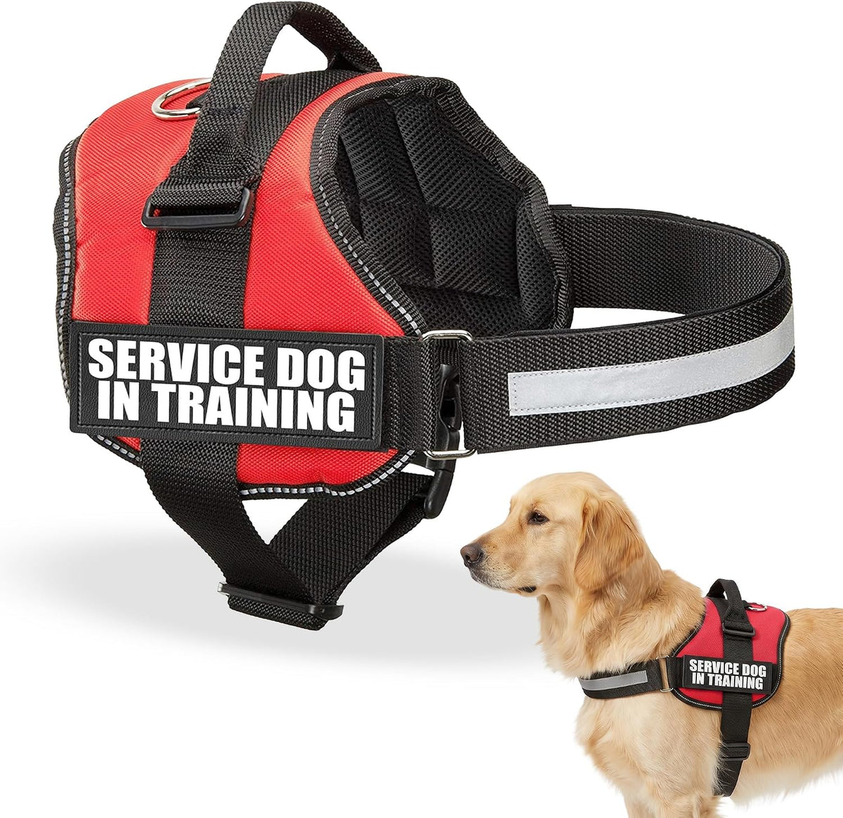 Service Dog in Training Vest Harness, XL 30-39 in Red