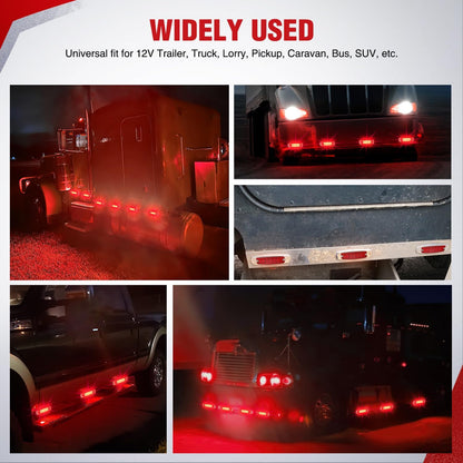 6.3" Red Rectangle Side Marker Light with High Low Strobe