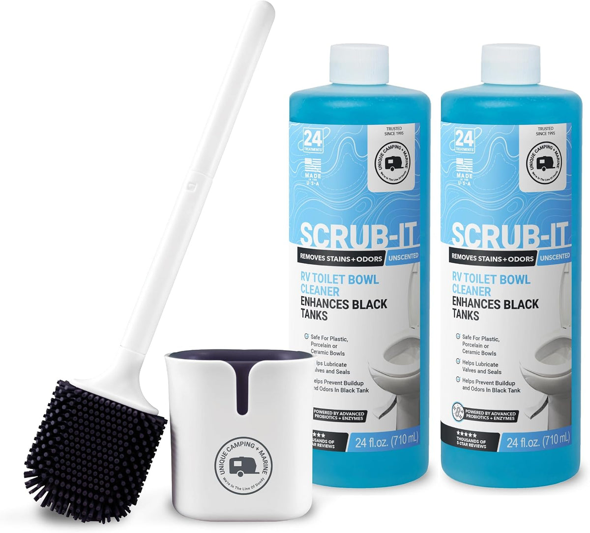 Scrub-It Liquid RV Toilet Cleaner & Brush Bundle, 24 Oz 2-Pack