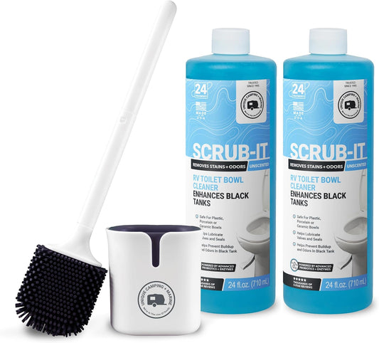 Scrub-It Liquid RV Toilet Cleaner & Brush Bundle, 24 Oz 2-Pack