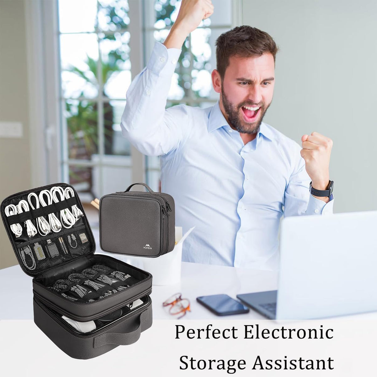 Cord Organizer Bag with Adjustable Divider, DJ Electronic Storage