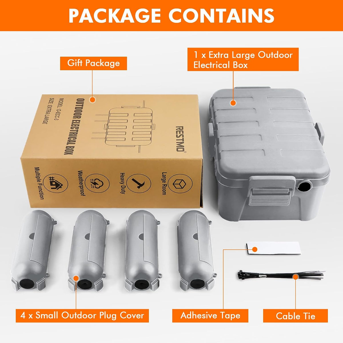 [5 Piece]  Outdoor Electrical Box Set（1 X Extra Large + 4 X Small）