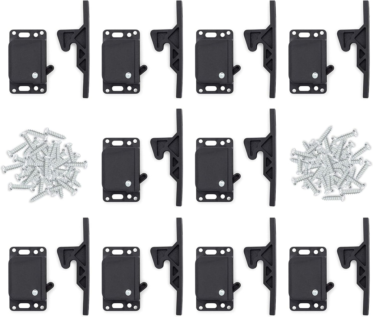 10 Pack RV Cabinet Door Latch - Easy to Install OEM RV Drawer Latches and Catches - Push Latch and Catch for Cabinets in Trailers and Motorhomes