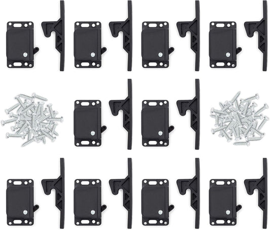 10 Pack RV Cabinet Door Latch - Easy to Install OEM RV Drawer Latches and Catches - Push Latch and Catch for Cabinets in Trailers and Motorhomes