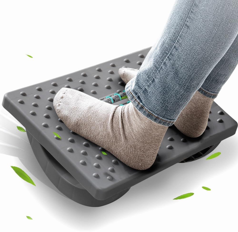 Ergonomic Under Desk Foot Rest – Adjustable Office Foot Stool for Work & Home