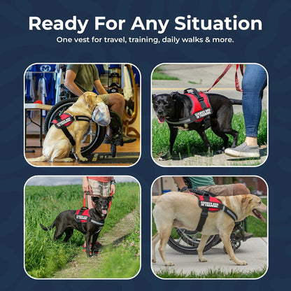 Service Dog in Training Vest Harness, XL 30-39 in Red