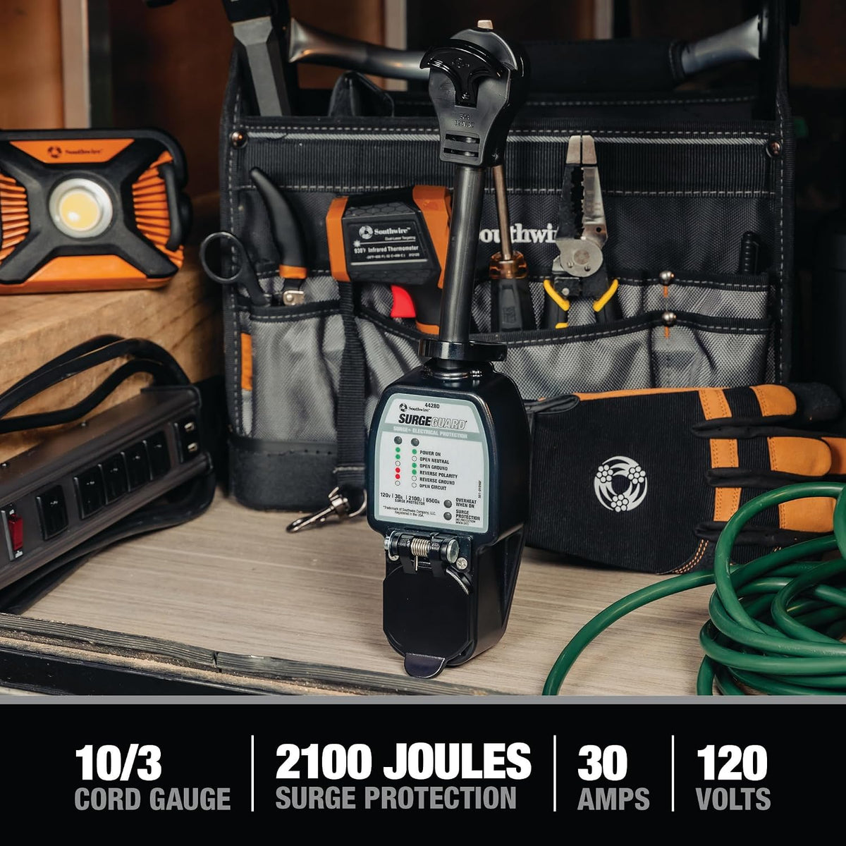 Surge Guard™ 30 Amp Portable RV Surge Protector with Enhanced Diagnostics, 2100 Joules, 44280