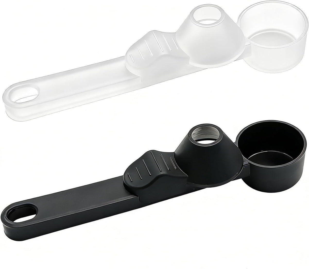 2 Pieces Coffee Scoop Funnel with Sliding Design - Mess-Free Measuring for Ground Coffee, Protein Powder, Milk Powder - Reusable K Cup Refillable - Portable for Home, Coffee Bar, Kitchen