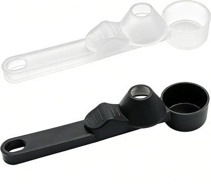 2 Pieces Coffee Scoop Funnel with Sliding Design - Mess-Free Measuring for Ground Coffee, Protein Powder, Milk Powder - Reusable K Cup Refillable - Portable for Home, Coffee Bar, Kitchen