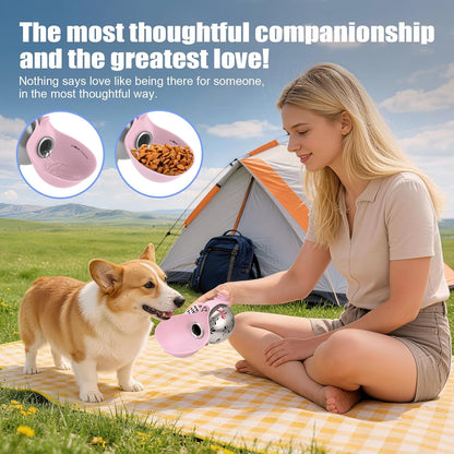 Portable Dog Water Bottle 10Oz Stainless Steel Travel Bowl