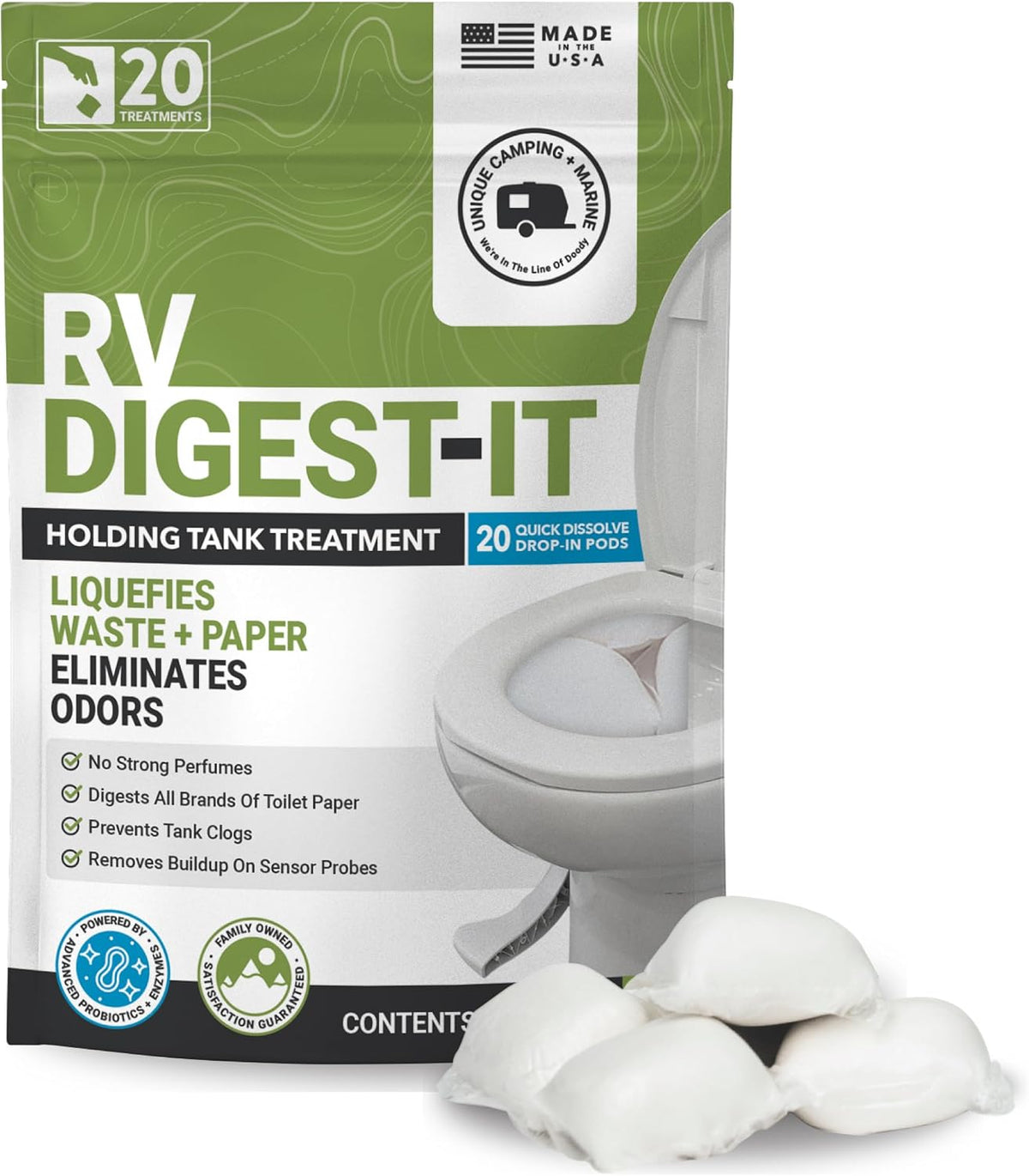 RV Digest-It Drop-In Pods RV Tank Treatment, 20 Count