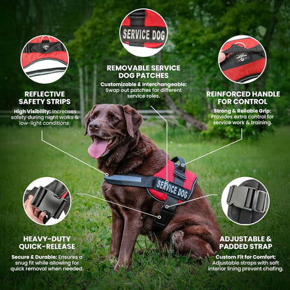 Emotional Support Vest Harness, XXXS 11.5-13 in Bright Red