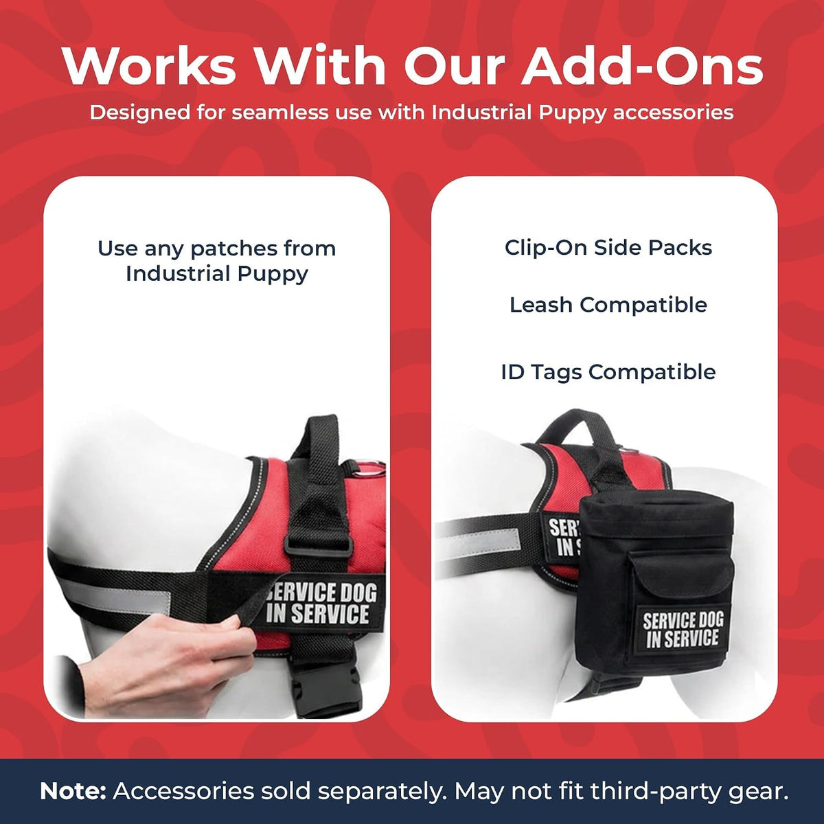 Service Dog in Training Vest Harness, XL 30-39 in Red