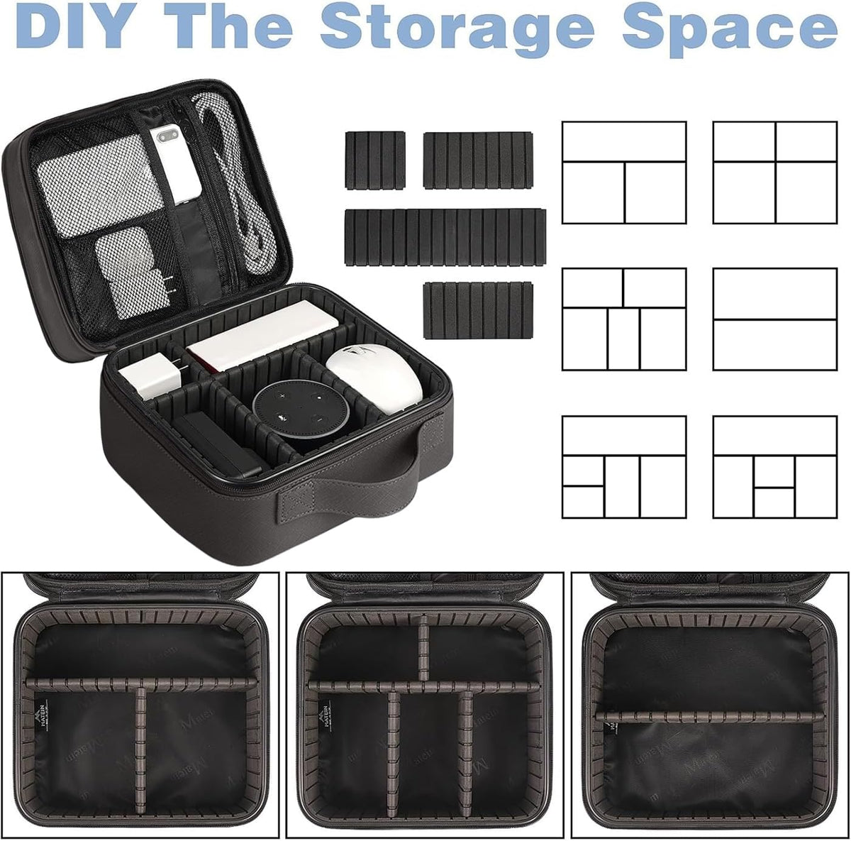 Cord Organizer Bag with Adjustable Divider, DJ Electronic Storage