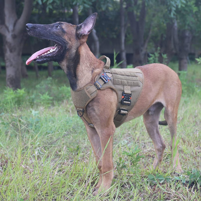Tactical Dog Harness for Large Dogs,Full Metal Buckles Dog Vest