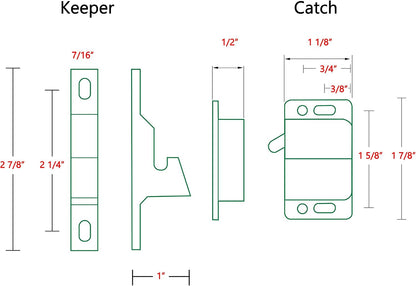 10 Pack RV Cabinet Door Latch - Easy to Install OEM RV Drawer Latches and Catches - Push Latch and Catch for Cabinets in Trailers and Motorhomes