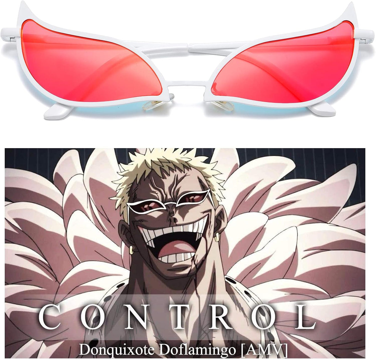 Donquixote Doflamingo Glasses One Piece Anime Halloween Cosplay Sunglasses