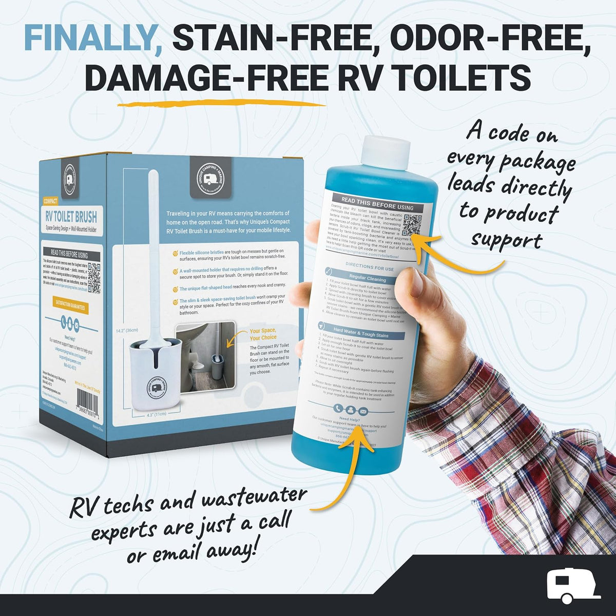 Scrub-It Liquid RV Toilet Cleaner & Brush Bundle, 24 Oz 2-Pack