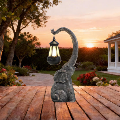 Elephant Statue, Elephant Garden Statue with Solar Light, Elephant Decor, Outdoor Elephants Statue, Elephants Gifts for Mom