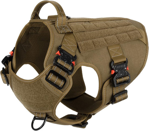 Tactical Dog Harness for Large Dogs,Full Metal Buckles Dog Vest