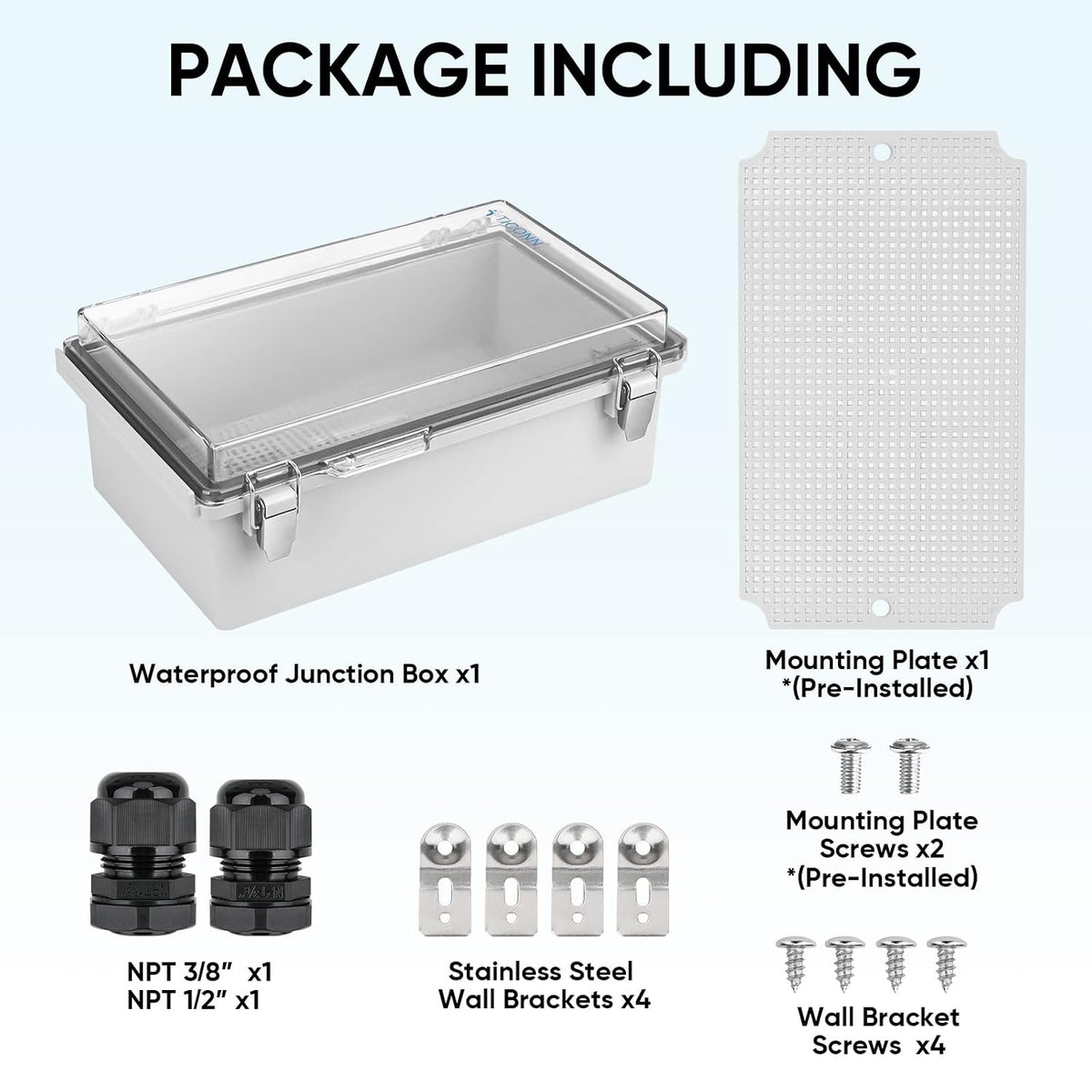 Outdoor Electrical Box Waterproof, ABS IP67 Junction Box Enclosure