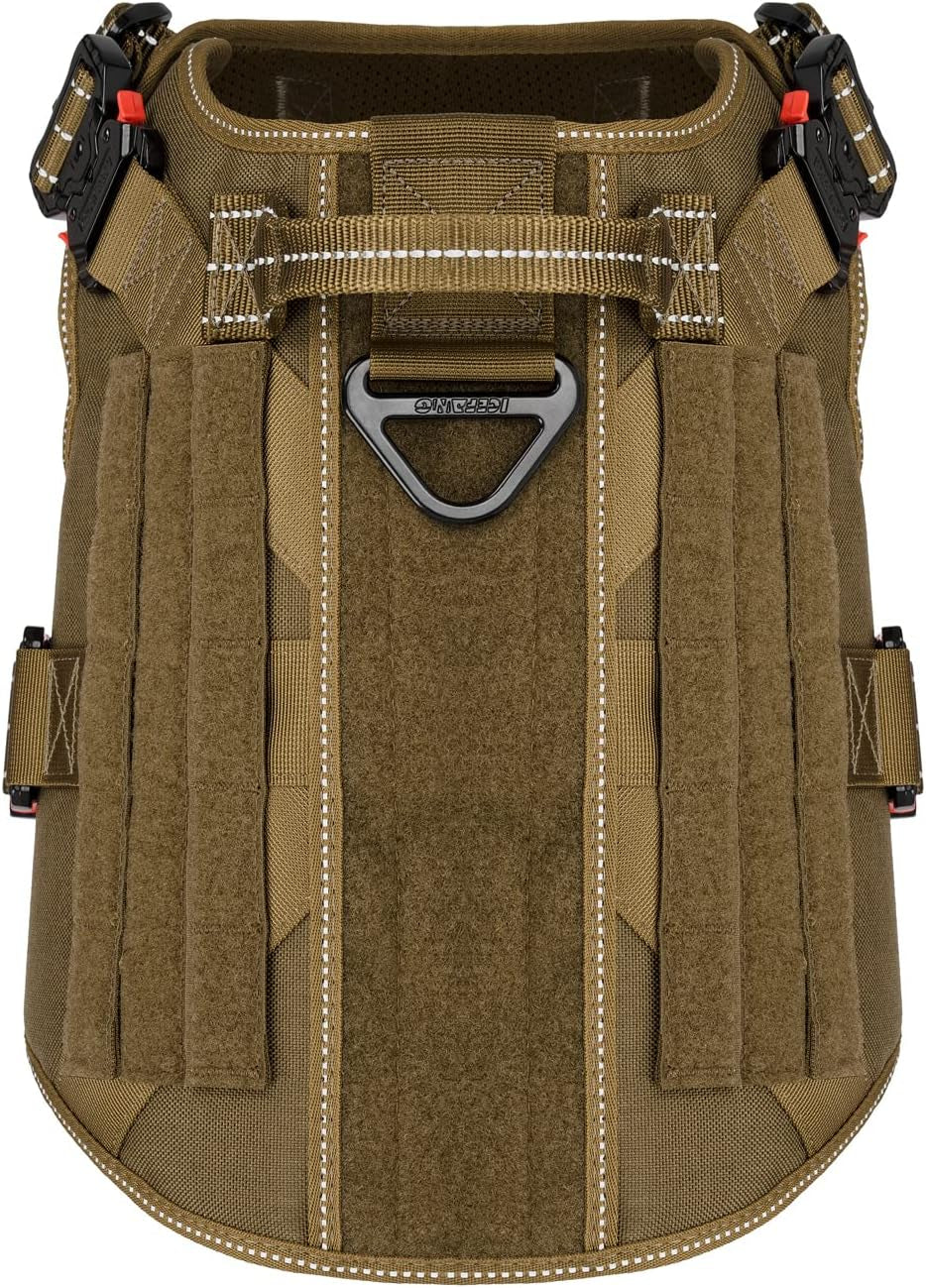 Tactical Dog Harness for Large Dogs,Full Metal Buckles Dog Vest