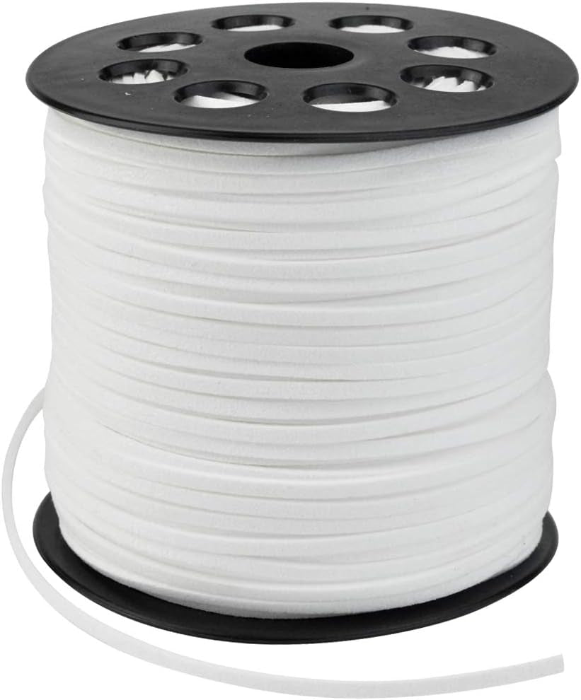 100 Yards Faux Leather Cord Flat Suede Cord Spool for Jewelry Making