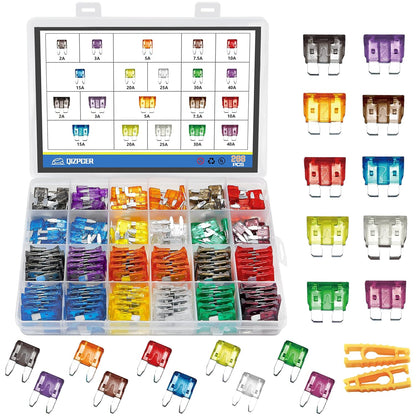 266 Pcs Car Fuses Assortment Kit - Blade Fuses Automotive - Standard and Mini Auto Fuse (2A/3A/5A/7.5A/10A/15A/20A/25A/30A/40AMP) Replacement Fuses for Tool/Auto/Boat/Truck/Rv Accessories