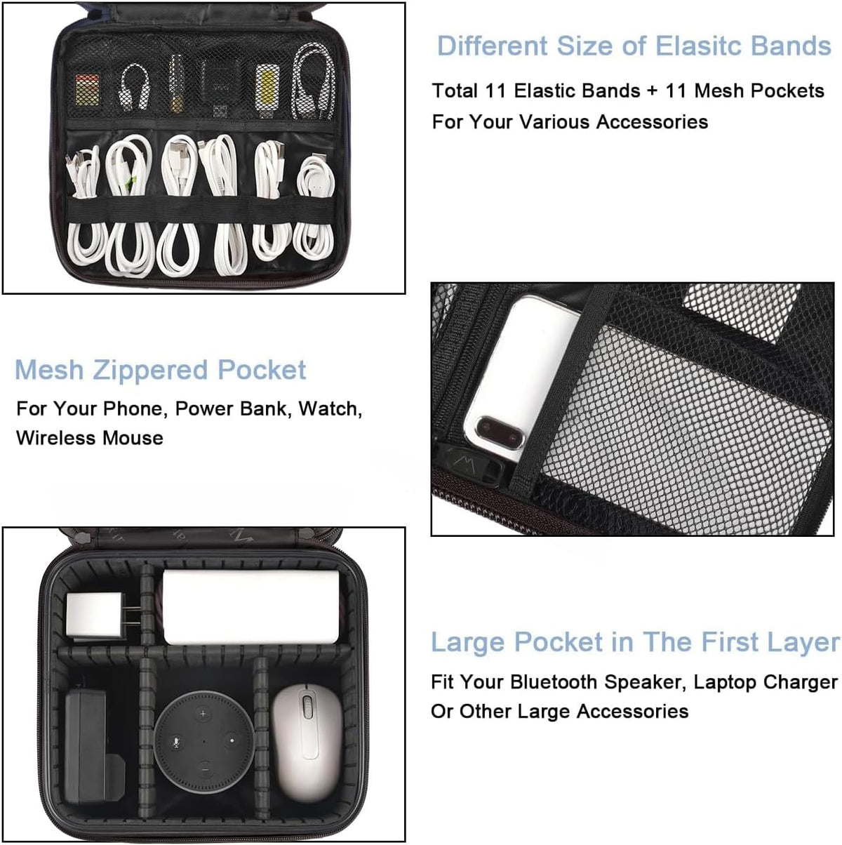Cord Organizer Bag with Adjustable Divider, DJ Electronic Storage