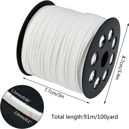 100 Yards Faux Leather Cord Flat Suede Cord Spool for Jewelry Making