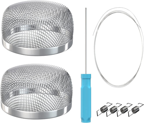 RV Furnace Vent Screen,Rv Trailer Water Heater Cover Stainless Steel Circle Mesh Screen RV Accessories RV Parts 2 Packs…