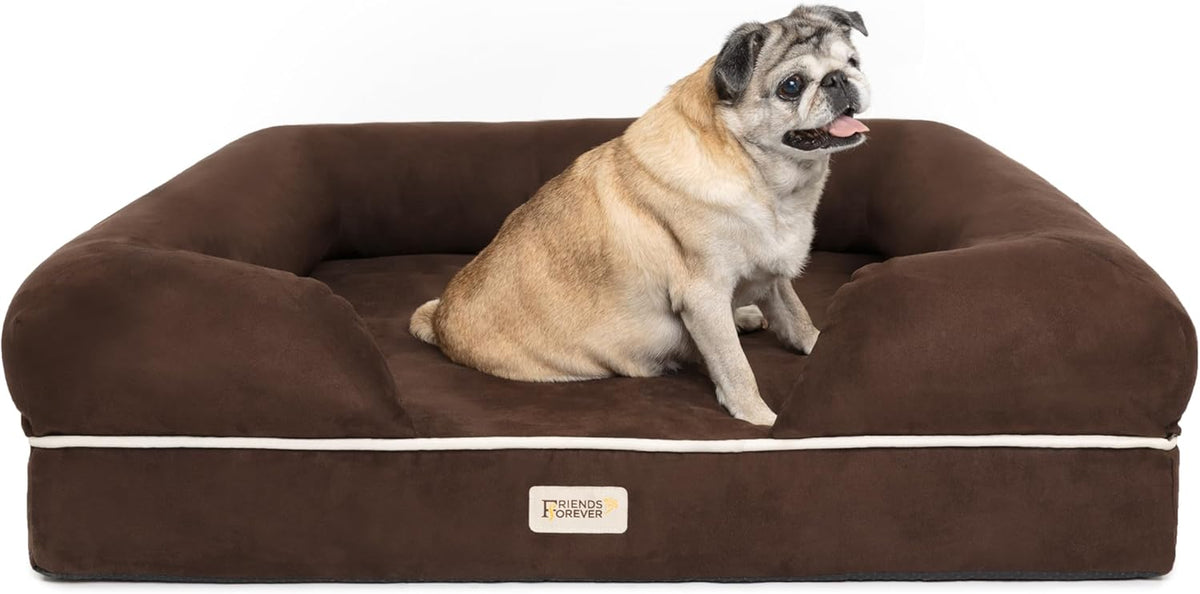 Orthopedic Dog Bed, Memory Foam Pet Sofa, Calming Dog Couch, Water Resistant Pet Bed, Washable Cover, Non-Slip Bottom, Chester, Cocoa Brown, 36" X 28" X 9"