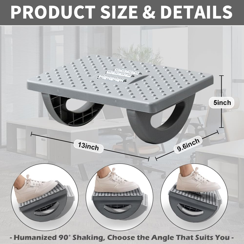 Ergonomic Under Desk Foot Rest – Adjustable Office Foot Stool for Work & Home