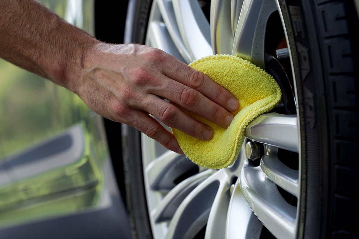 Microfiber Polishing Pad and Cleaning Pads for Car Detailing, 5 Inch Diameter, Yellow, 6 Pack