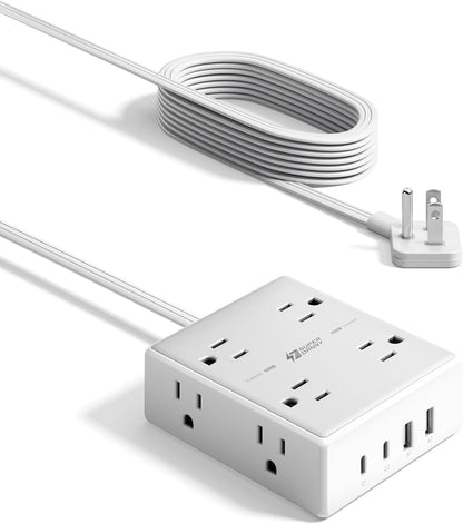 Extension Cord,Flat Plug Surge Protector Power Strip,6Ft