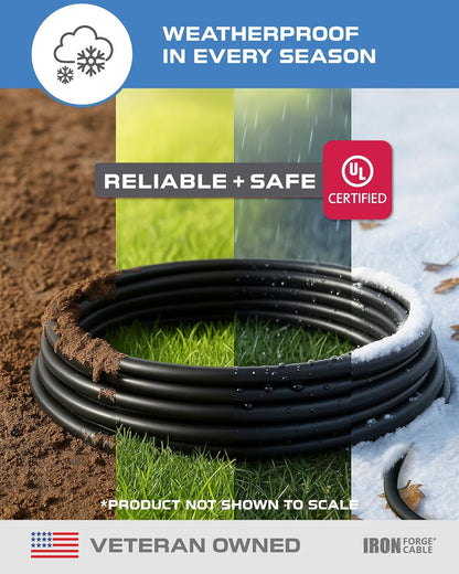 2 Pack of 6 Ft Outdoor Extension Cords - 16/3 Heavy Duty Black Extension Cord Pack