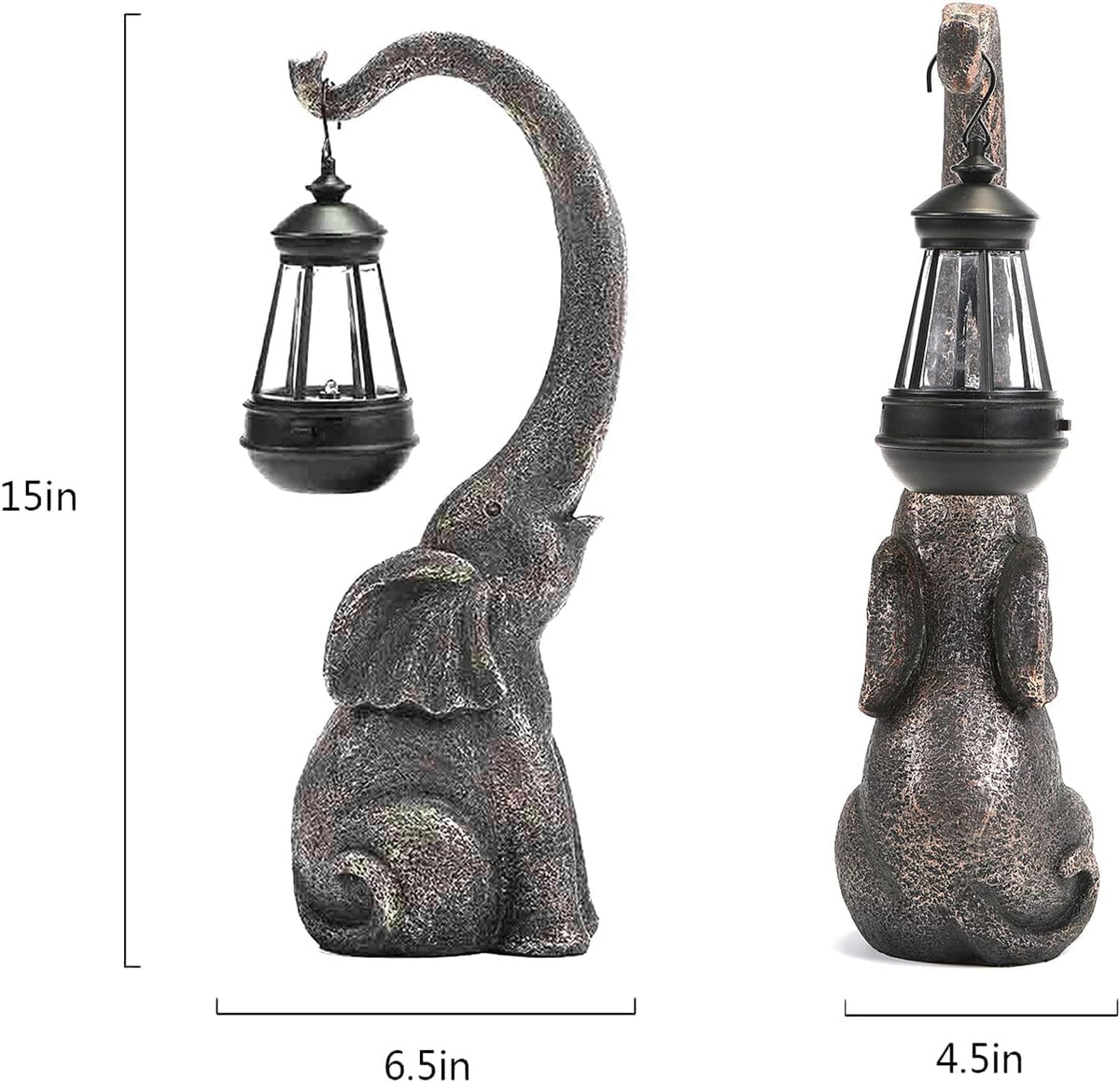 Elephant Statue, Elephant Garden Statue with Solar Light, Elephant Decor, Outdoor Elephants Statue, Elephants Gifts for Mom
