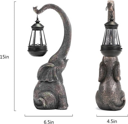 Elephant Statue, Elephant Garden Statue with Solar Light, Elephant Decor, Outdoor Elephants Statue, Elephants Gifts for Mom