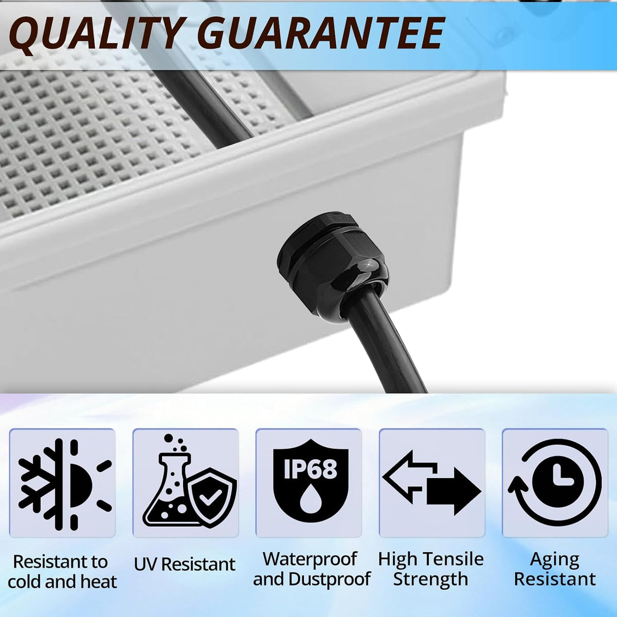 2Pcs 1” NPT Cable Gland Connector, IP68 Waterproof