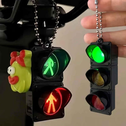 Novelty Car Keychain for Bag, Funny Unique Cool Stoplight Key Chain Accessories for Men Women, Purse Charms for Handbags, Fun Small Gifts for Men Ideas