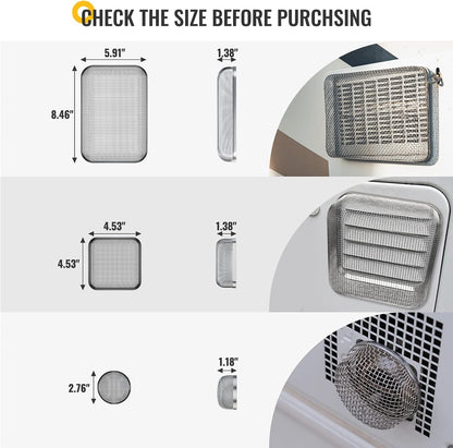 RV Furnace Vent Screen,Rv Trailer Water Heater Cover Stainless Steel Circle Mesh Screen RV Accessories RV Parts 2 Packs…