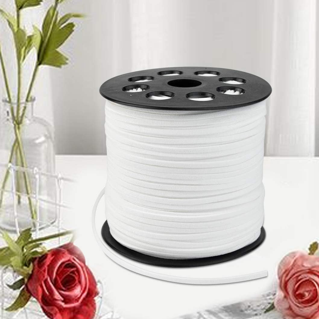 100 Yards Faux Leather Cord Flat Suede Cord Spool for Jewelry Making