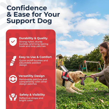 Service Dog in Training Vest Harness, XL 30-39 in Red