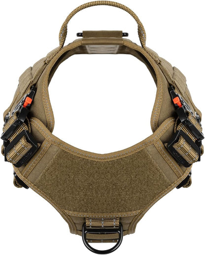 Tactical Dog Harness for Large Dogs,Full Metal Buckles Dog Vest