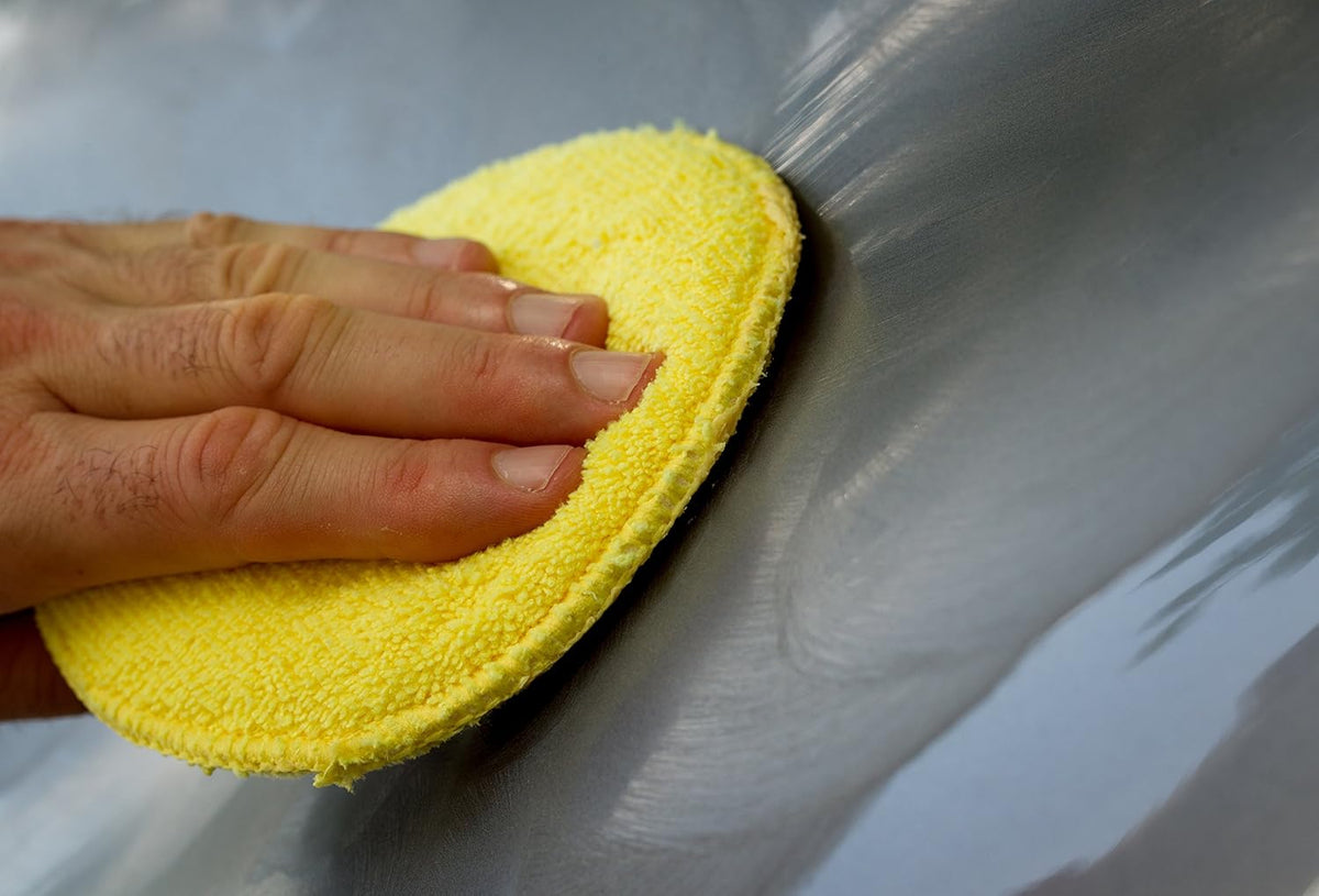 Microfiber Polishing Pad and Cleaning Pads for Car Detailing, 5 Inch Diameter, Yellow, 6 Pack