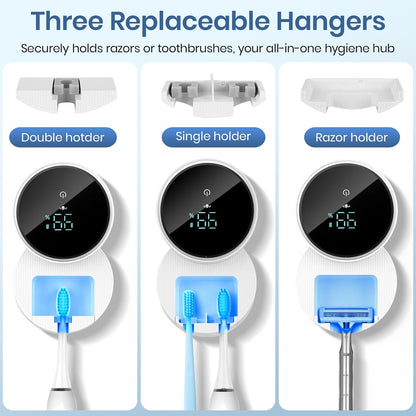 Toothbrush Holder Wall Mounted, Razor Holder for Bathroom Travel